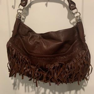 B. Makowsky Soft Leather Fringe Hobo
